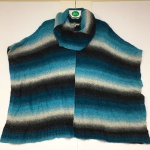Cowl neck poncho sweater by Bass, size M